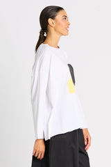Pima Cotton "Solar" Luxury Boxy Tee - As Shown - PLANET by Lauren G - Flyclothing LLC