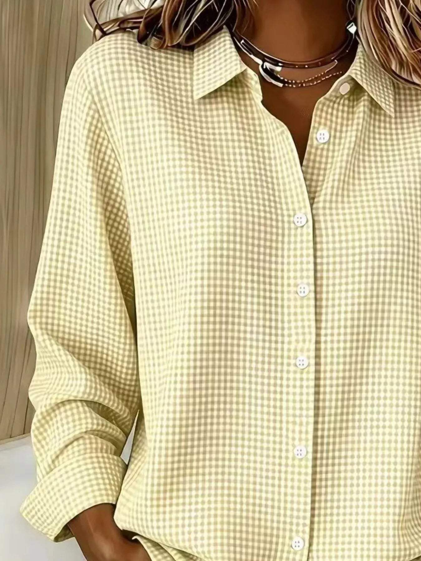 Full Size Plaid Button Up Long Sleeve Shirt Plus Size - Trendsi - Flyclothing LLC