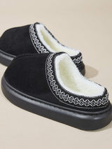 Faux Fur Suede Platform Slippers - Trendsi - Flyclothing LLC