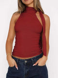 Tied Solid Color Cami - Trendsi - Flyclothing LLC