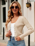 Button Up Long Sleeve Cardigan - Trendsi