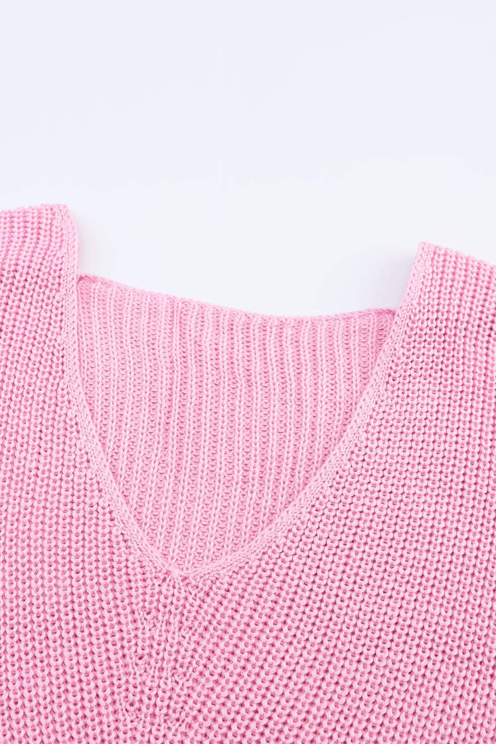 V-Neck Drop Shoulder Sweater - Trendsi - Flyclothing LLC
