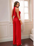 Halter Neck Wide Leg Jumpsuit - Trendsi - Flyclothing LLC
