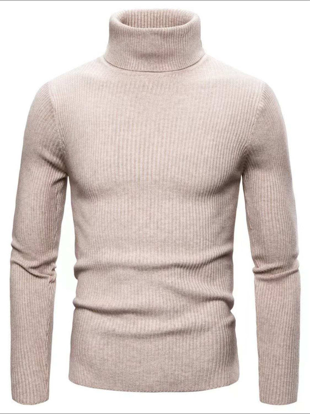 Men's Turtleneck Long Sleeve Ribbed Sweater - Trendsi - Flyclothing LLC