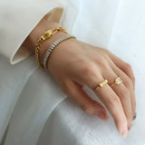 Titanium Steel Zircon Snake Bracelet - Trendsi - Flyclothing LLC