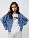 Pocketed Button Up Long Sleeve Denim Top - Trendsi - Flyclothing LLC