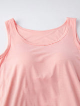 Round Neck Wide Strap Mini Tank Dress with Bra - Trendsi - Flyclothing LLC