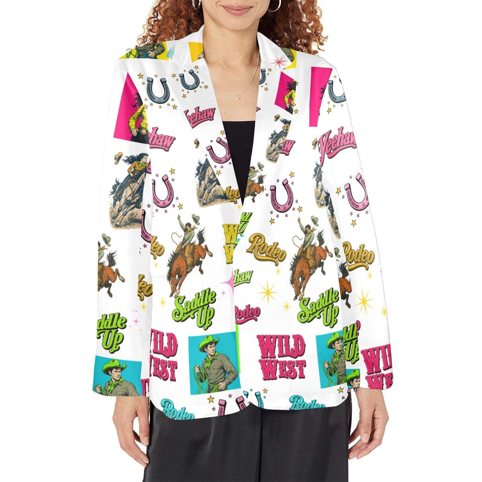 Baha Ranch The Last Roundup Western Rodeo Blazer in White - Baha Ranch Western Wear - Flyclothing LLC