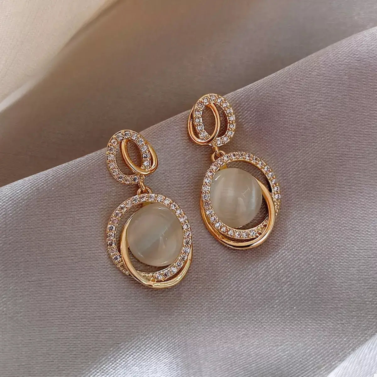 18K Gold-Plated Dangle Earrings - Trendsi - Flyclothing LLC