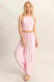 HYFVE Crop Top and Cargo Pants Set - Trendsi