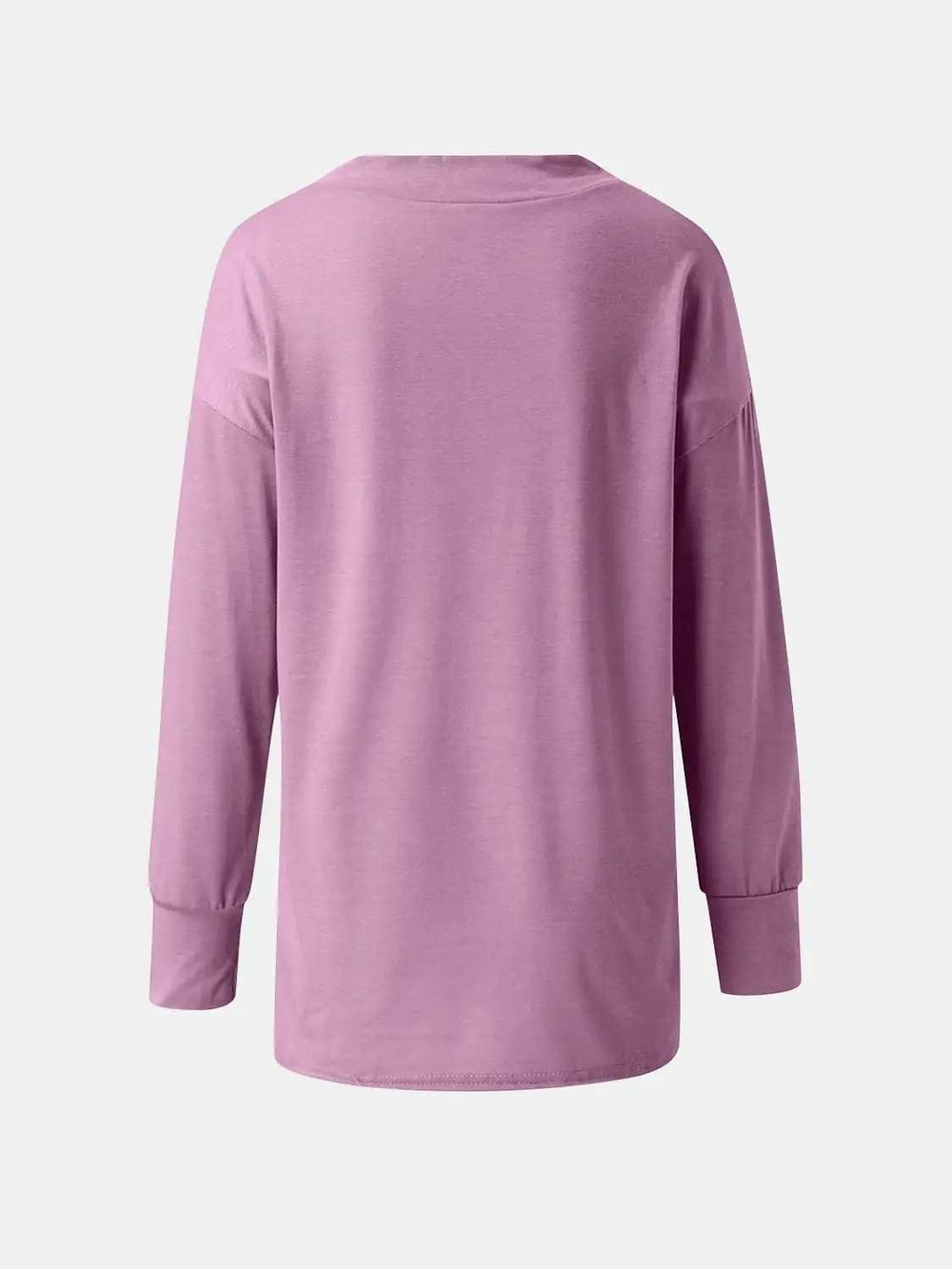 Full Size V-Neck Long Sleeve T-Shirt - Trendsi - Flyclothing LLC
