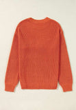 THANKS GIVING Round Neck Long Sleeve Sweater - Trendsi - Flyclothing LLC