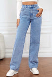 High Waist Straight Jeans - Trendsi - Flyclothing LLC
