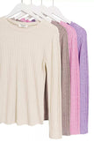 Zenana Ribbed Long Sleeve Round Neck T-Shirt - Trendsi - Flyclothing LLC