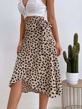 Tied Slit Printed Skirt - Trendsi - Flyclothing LLC