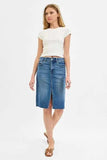 RISEN Full Size High Rise Front Slit Pencil Skirts Plus Size - Trendsi - Flyclothing LLC