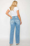 bytos Full Size Distressed High Rise Straight Jeans - Trendsi - Flyclothing LLC