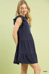 Umgee Linen Tiered Baby Doll Dress - Trendsi - Flyclothing LLC