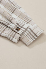 Plaid Removable Hood Button Up Shacket - Trendsi - Flyclothing LLC