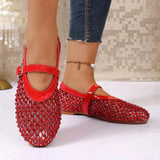Sparkling Mesh Mary Jane Sneakers - Trendsi - Flyclothing LLC