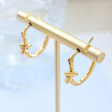 Golden Knot Hoop Earrings - Trendsi - Flyclothing LLC