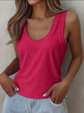 Solid Scoop Neck Tank - Trendsi - Flyclothing LLC
