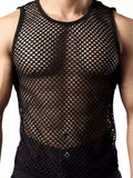 Men's Openwork Round Neck Tank - Trendsi - Flyclothing LLC