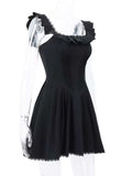 Square Neck Pleated Mini Dress - Trendsi - Flyclothing LLC