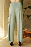 Davi & Dani Drawstring Ruched Detail Wide Leg Pants - Trendsi