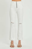 RISEN Full Size High Rise Button Fly Straight Ankle Jeans - Trendsi - Flyclothing LLC