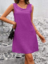 Asymmetrical Neck Sleeveless Mini Dress - Trendsi - Flyclothing LLC