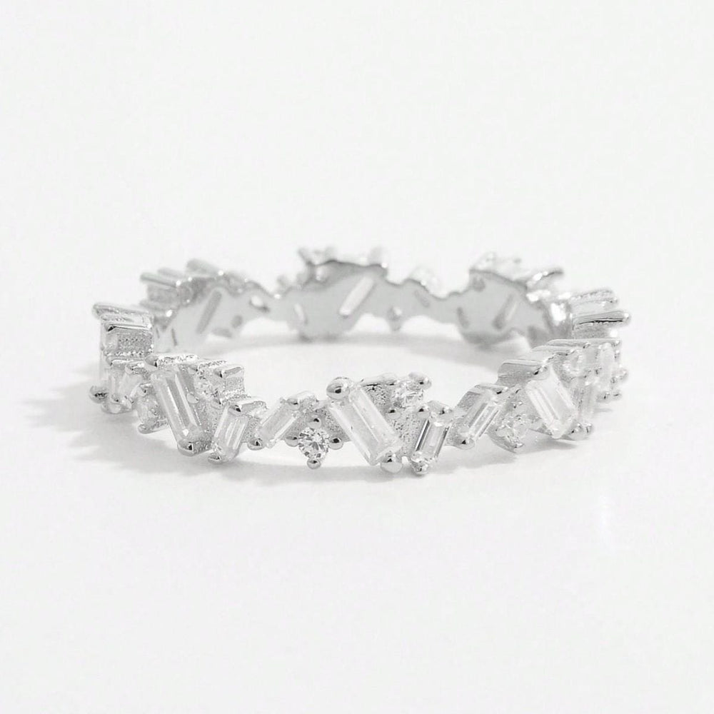 925 Sterling Silver Inlaid Zircon Ring - Trendsi
