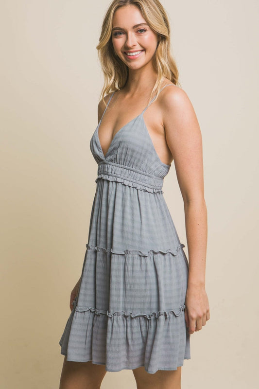Love Tree Frill V-Neck Cami Dress - Trendsi
