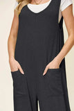 Double Take Full Size Texture Sleeveless Wide Leg Jumpsuit - Trendsi - Flyclothing LLC
