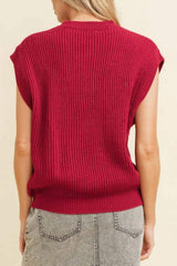 GAME DAY Round Neck Sweater Vest - Trendsi - Flyclothing LLC