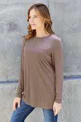 Basic Bae Full Size Round Neck Long Sleeve Top - ShopBasicbae - Flyclothing LLC