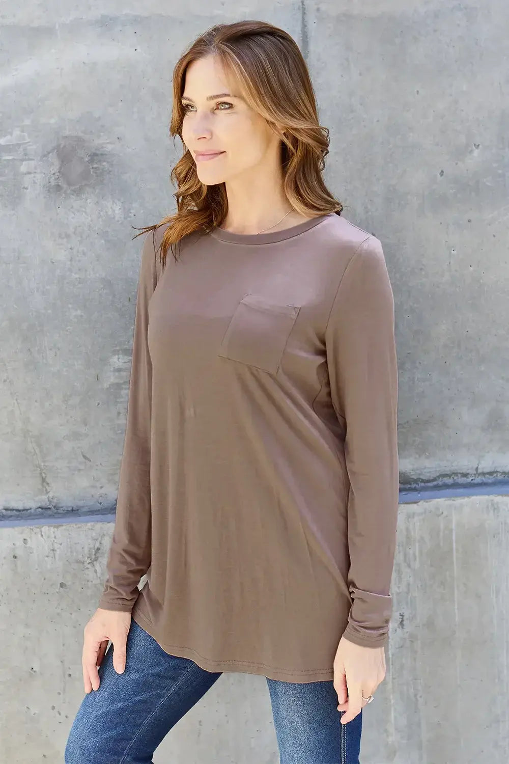 Basic Bae Full Size Round Neck Long Sleeve Top - ShopBasicbae - Flyclothing LLC