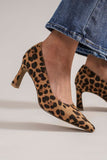 Beast Fashion Faux Suede Leopard Point Toe Pumps - Trendsi