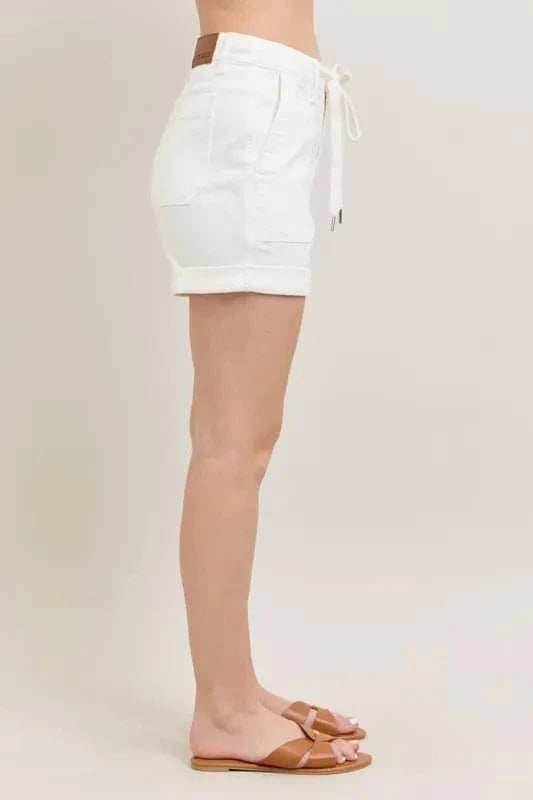 Judy Blue High Waist Cuff Denim Shorts - Trendsi - Flyclothing LLC