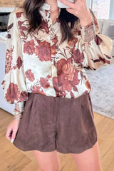 Floral Print Long Sleeve Shirt - Trendsi - Flyclothing LLC