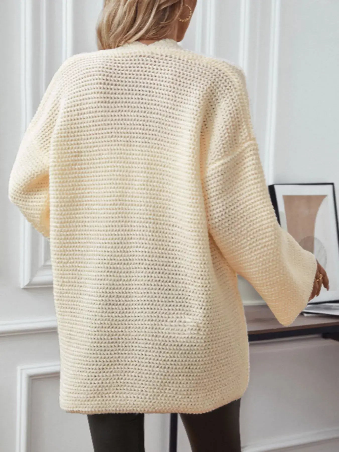 Cozy Knit Open Front Cardigan - Trendsi - Flyclothing LLC