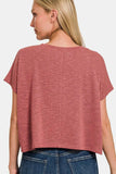 Zenana V-Neck Short Sleeve Crop T-Shirt - Trendsi - Flyclothing LLC