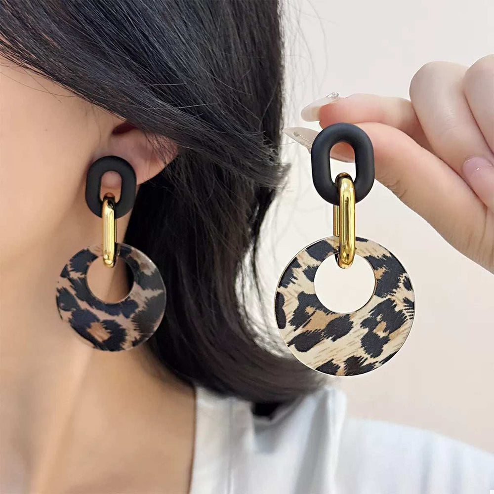Printed Circle Dangle Earrings - Trendsi - Flyclothing LLC