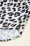 Leopard Print Buttoned 3/4 Sleeve Loose Fit Shirt - Trendsi - Flyclothing LLC