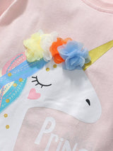 Children's Unicorn Graphic Round Neck T-Shirt - Trendsi - Flyclothing LLC