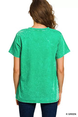 Zenana Washed Short Sleeve T-Shirt - Trendsi - Flyclothing LLC
