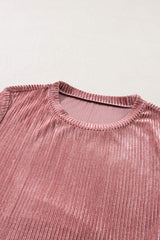 Ruffle Hem Round Neck Long Sleeve Dress - Trendsi - Flyclothing LLC