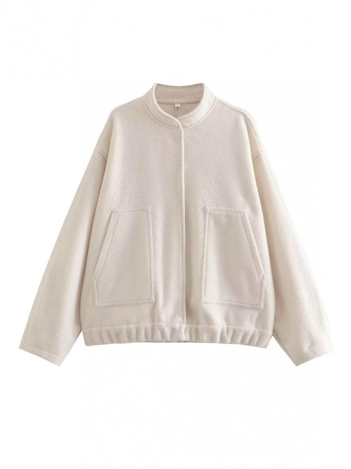 Full Size Snap Down Drop Shoulder Jacket - Trendsi - Flyclothing LLC