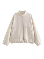 Full Size Snap Down Drop Shoulder Jacket - Trendsi