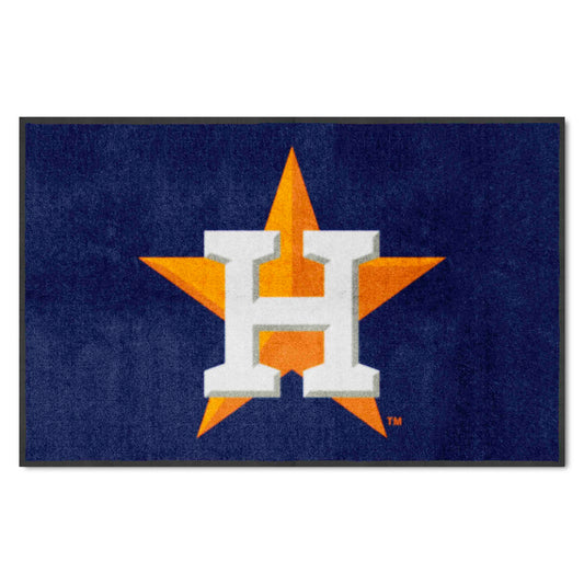 Houston Astros 4X6 High-Traffic Mat with Durable Rubber Backing - Landscape Orientation - Houston Astros